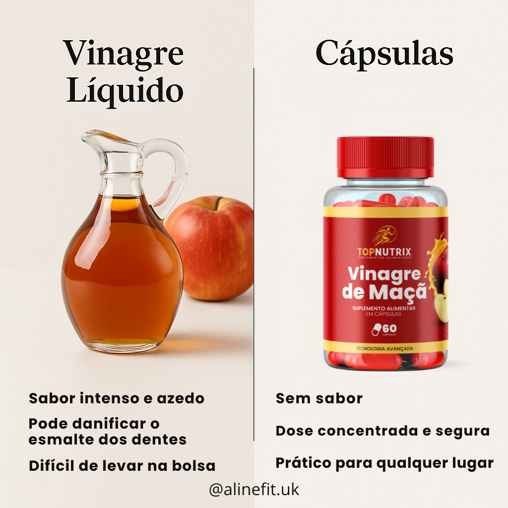 🍏 Vinagre de Maçã em Cápsulas com Vitaminas A, C e E