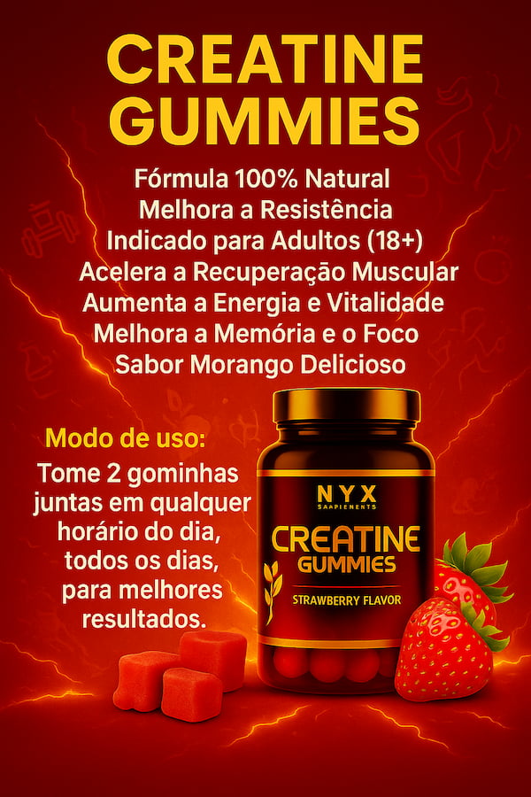 Creatina em Gummies – Mais Energia, Força e Sabor!