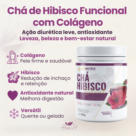 Chá de Hibisco Solúvel com Colágeno – 200g | 40 doses