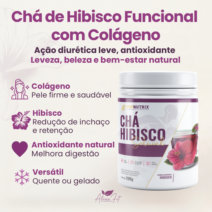 Soluble Hibiscus Tea with Collagen – 200g | 40 doses