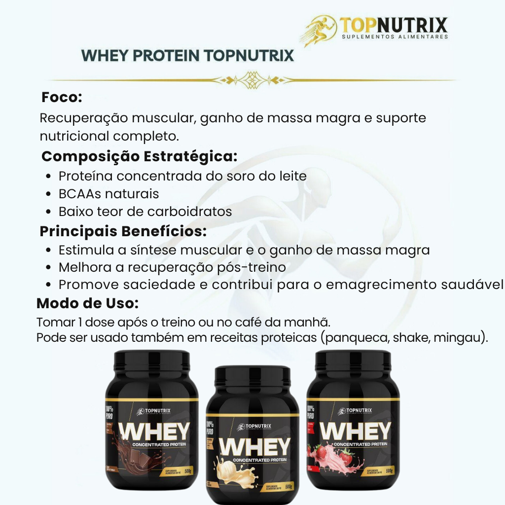 Whey Protein Concentrate 500g – TopNutrix (24g protein)