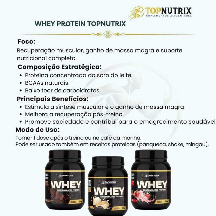 Whey Protein Concentrate 500g – TopNutrix (24g protein)